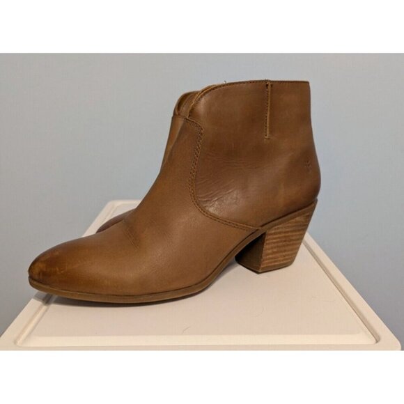 FRYE Women Size 9.5 Wheat Brown Leather Jennifer Seam Ankle Booties 3471729 - Picture 6 of 16